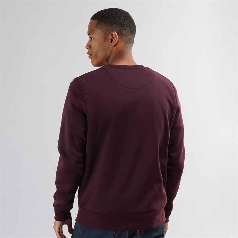 Mens Retina Crew Neck Sweatshirt Burgundy - Image 2