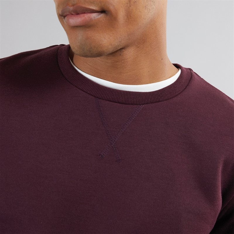 Mens Retina Crew Neck Sweatshirt Burgundy - Image 3