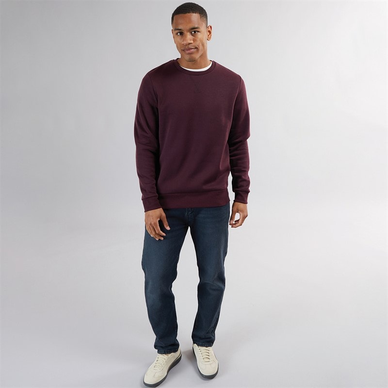 Mens Retina Crew Neck Sweatshirt Burgundy - Image 4
