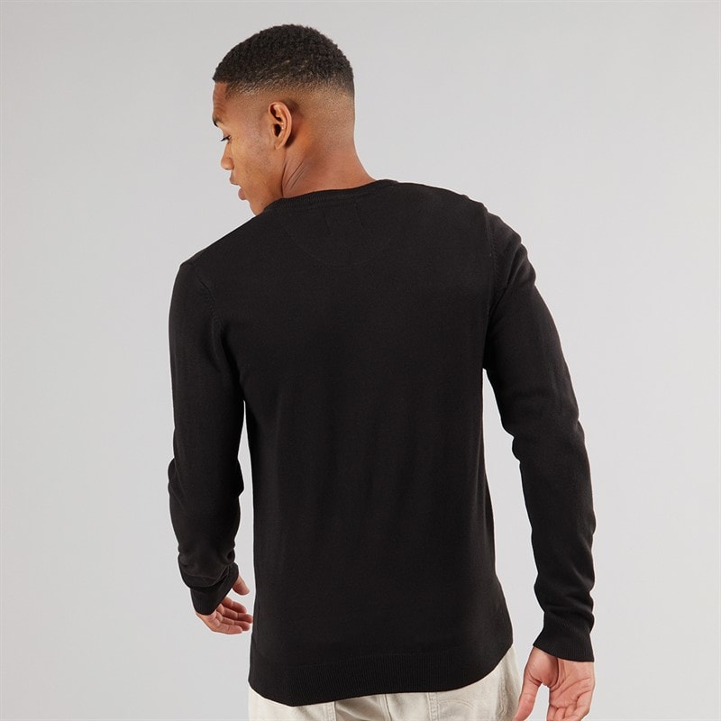 Mens Celestial V Neck Jumper Black - Image 2