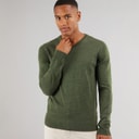 Mens Celestial V Neck Jumper Khaki Mix