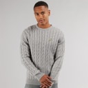 Mens Alliance Crew Neck Jumper Silver Grey Marl