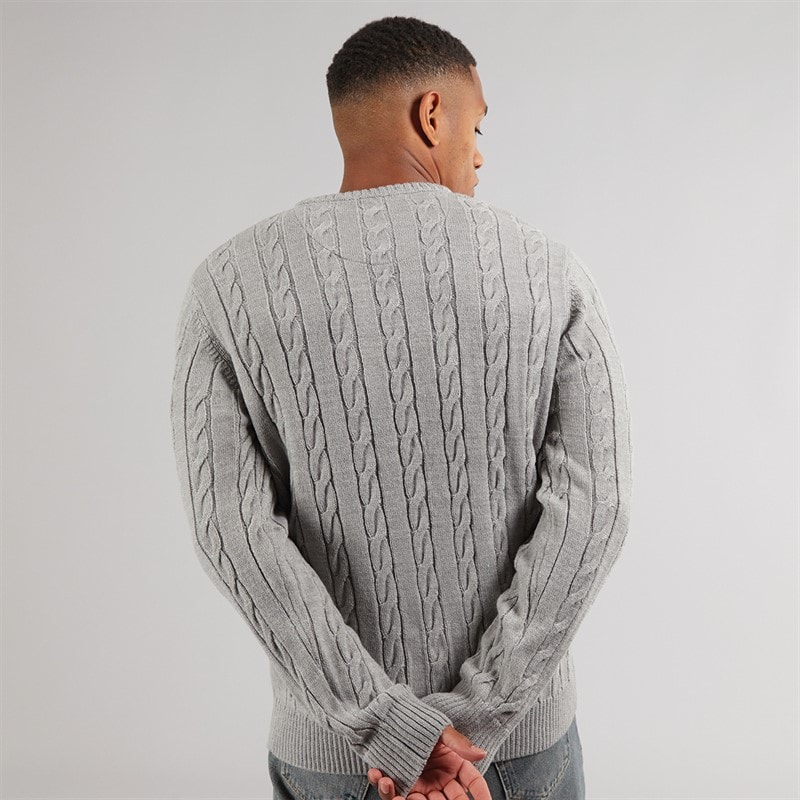 Mens Alliance Crew Neck Jumper Silver Grey Marl - Image 2