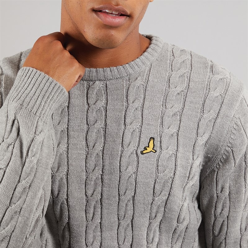 Mens Alliance Crew Neck Jumper Silver Grey Marl - Image 3