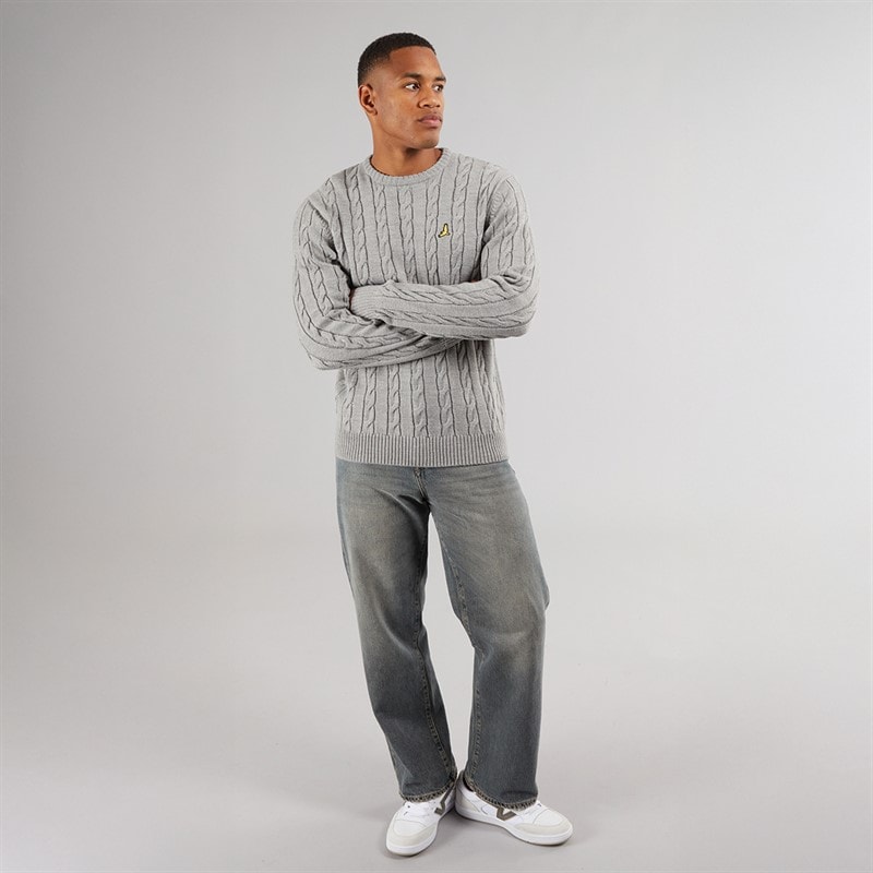 Mens Alliance Crew Neck Jumper Silver Grey Marl - Image 4
