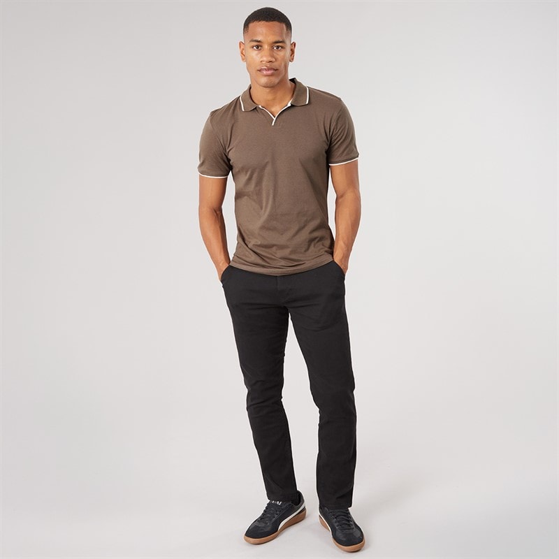 Mens Ferrat Polo Taupe/Optic White - Image 4