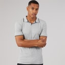 Mens Ferrat Polo Light Grey Marl/Navy