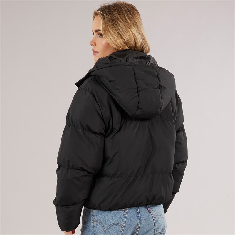 Womens Bunny Short Puffer Jacket Black - Image 2