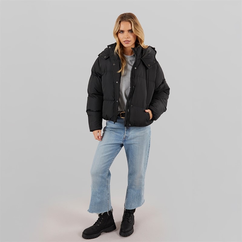 Womens Bunny Short Puffer Jacket Black - Image 4