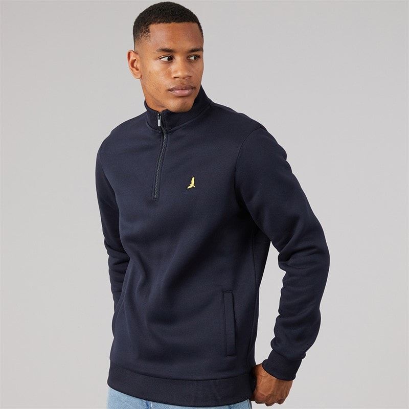 Mens Idaho Funnel Neck Jumper Navy - Image 3