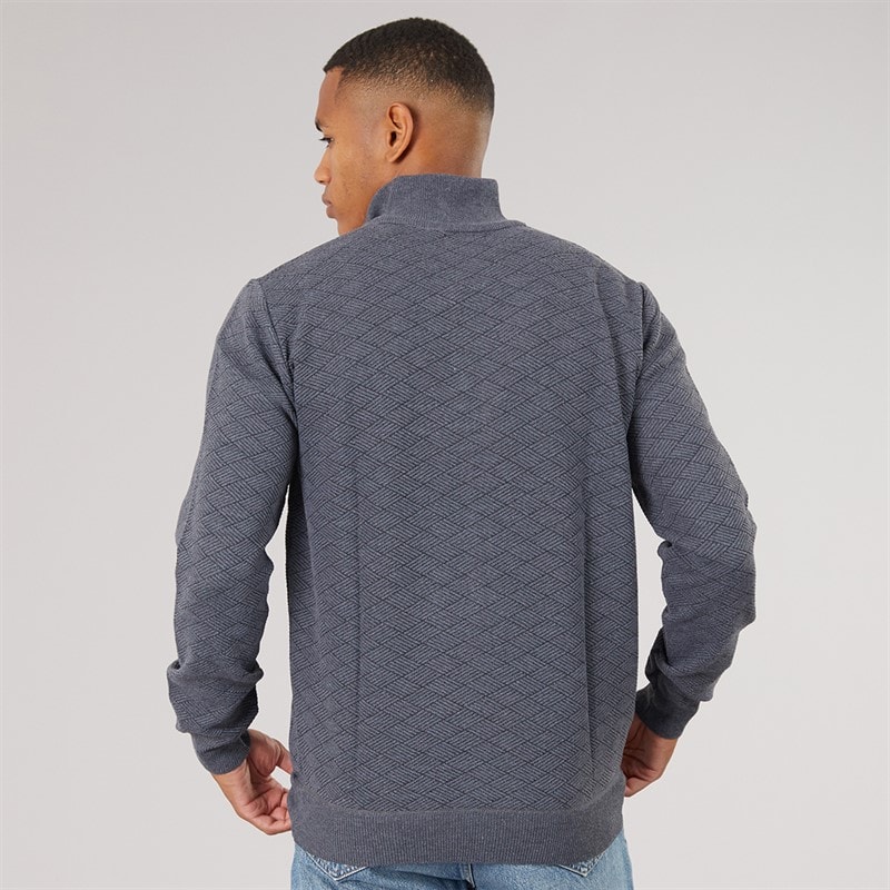 Mens Agassi 1/4 Zip Jumper Mid Grey - Image 2