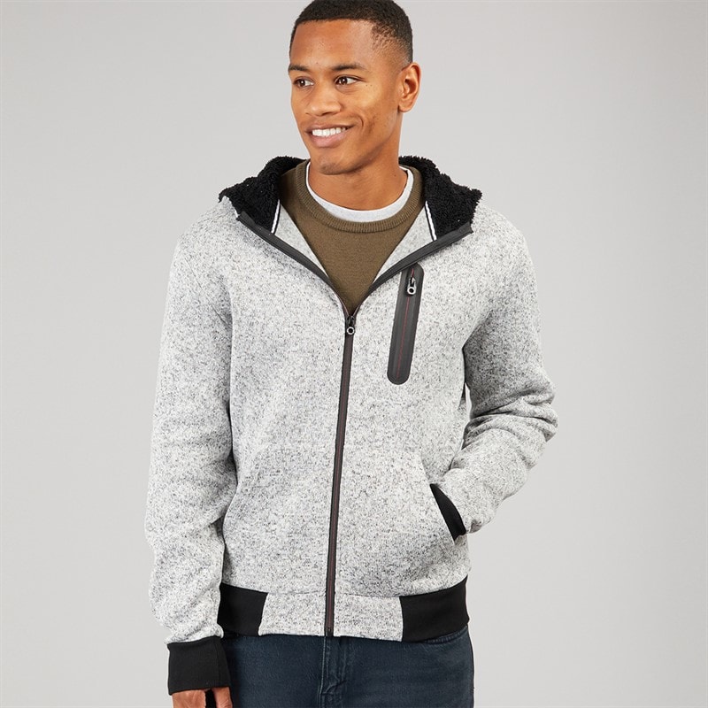 Mens Severn Zip Up Hooded Jacket Grey Grindle/Jet Black - Image 1