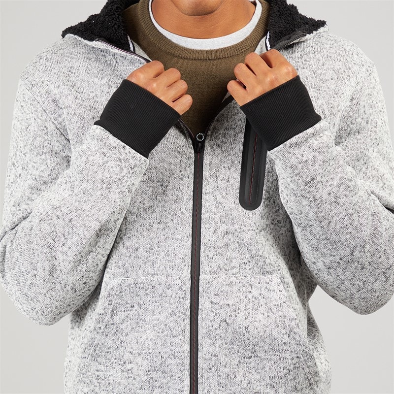 Mens Severn Zip Up Hooded Jacket Grey Grindle/Jet Black - Image 3