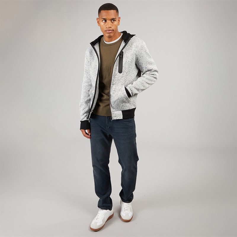 Mens Severn Zip Up Hooded Jacket Grey Grindle/Jet Black - Image 4