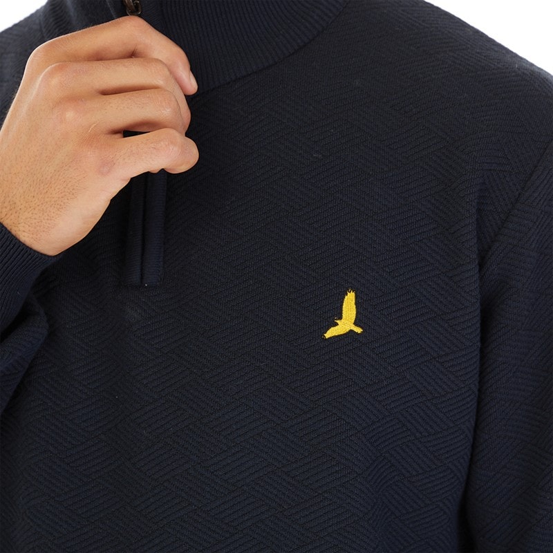 Mens Agassi 1/4 Zip Jumper Navy - Image 3