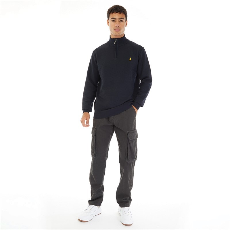 Mens Agassi 1/4 Zip Jumper Navy - Image 4