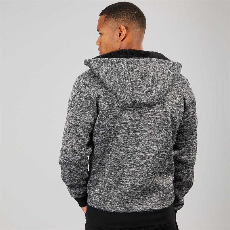 Mens Severn Zip Up Hooded Jacket Black Grindle/Jet Black - Image 2