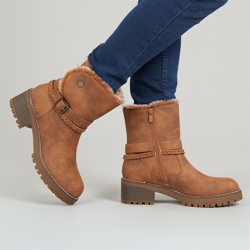 Womens Nora V2 Buckle Boots Brown - Image 1