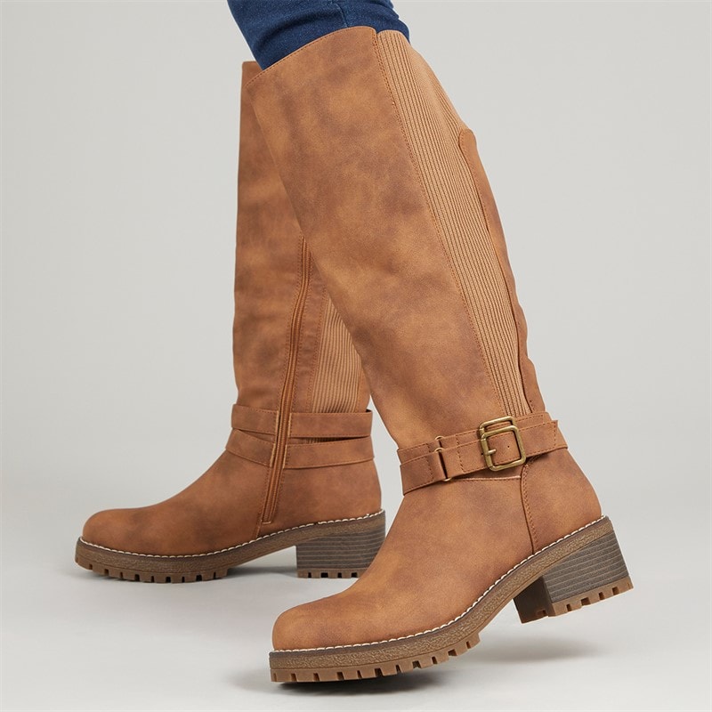 Womens Nora Knee High Boots Brown - Image 1