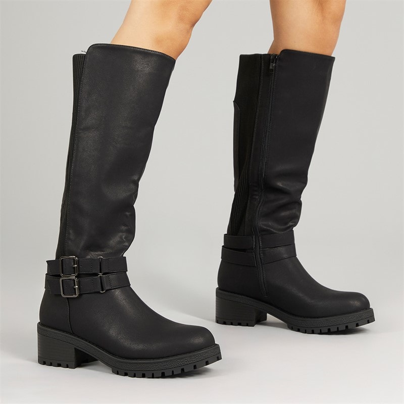 Womens Nora Knee High Boots Black - Image 1