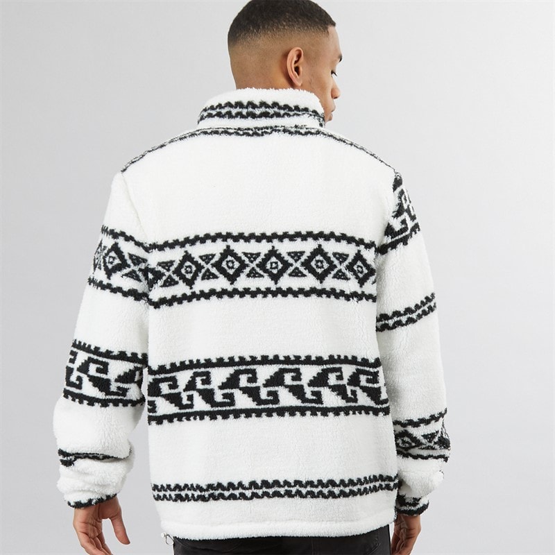 Mens Powelton 1/4 Zip Fleece Optic White/Jet Black - Image 2