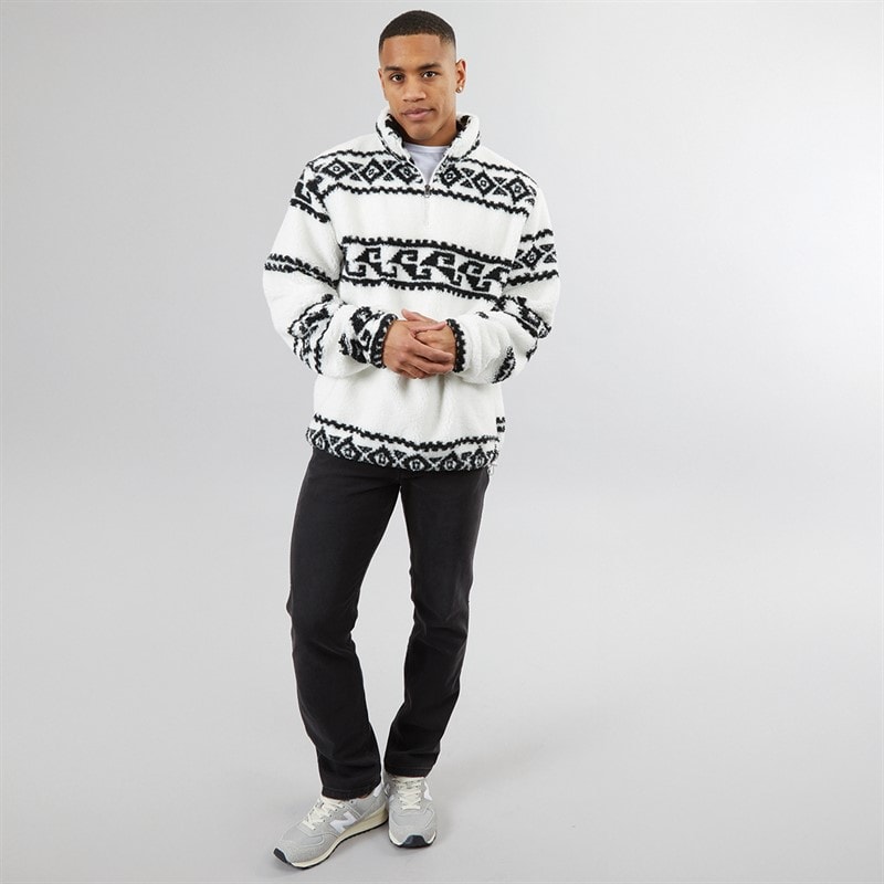 Mens Powelton 1/4 Zip Fleece Optic White/Jet Black - Image 4