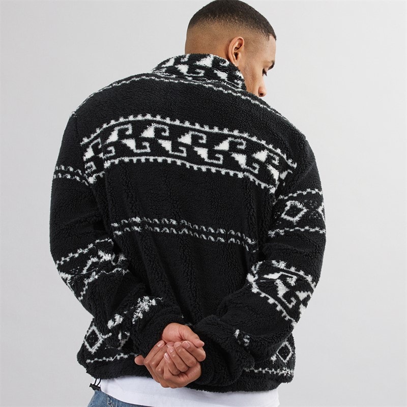 Mens Powelton 1/4 Zip Fleece Jet Black/Optic White - Image 2