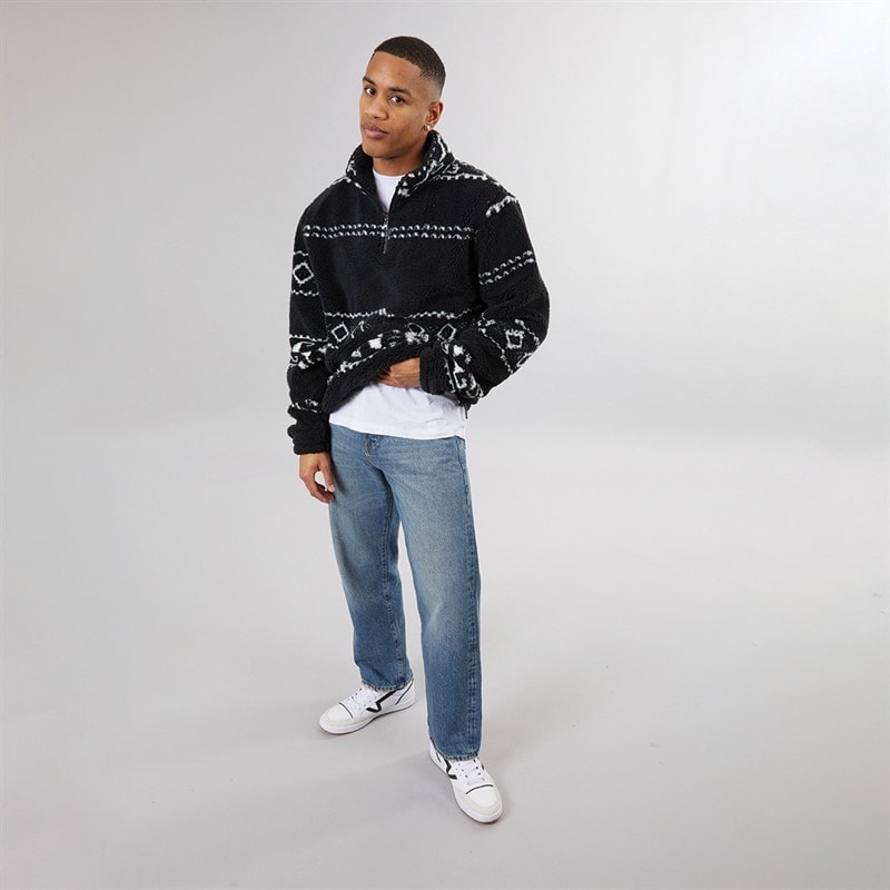 Mens Powelton 1/4 Zip Fleece Jet Black/Optic White - Image 4
