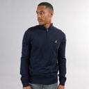 Mens Georgie 1/4 Zip Funnel Neck Sweatshirt Midnight Navy