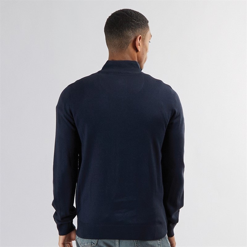 Mens Georgie 1/4 Zip Funnel Neck Sweatshirt Midnight Navy - Image 2