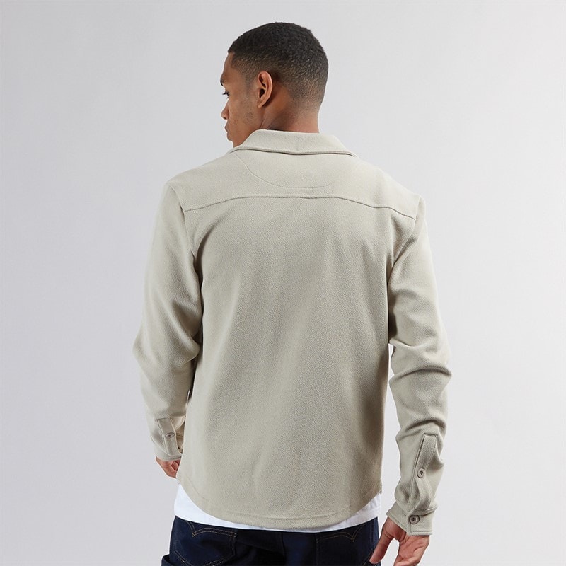 Mens Knight Button Up Long Sleeve Shirt Light Sand - Image 2