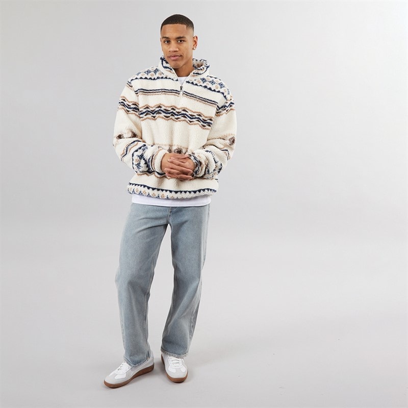 Mens Coleman 1/4 Zip Fleece Cream/Multi - Image 4