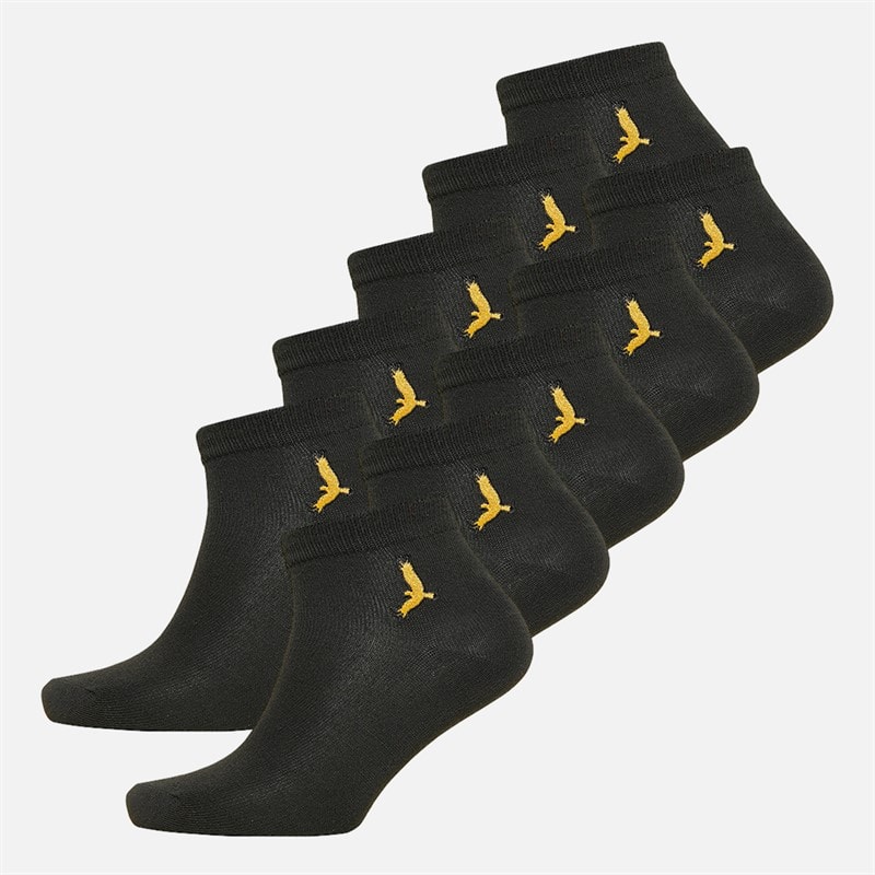 Brave Soul Boys Ten Pack Trainer Socks Black