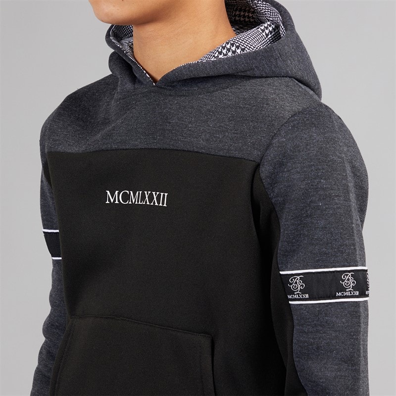 Boys Colour Block Tracksuit Dark Charcoal Marl/Black - Image 3