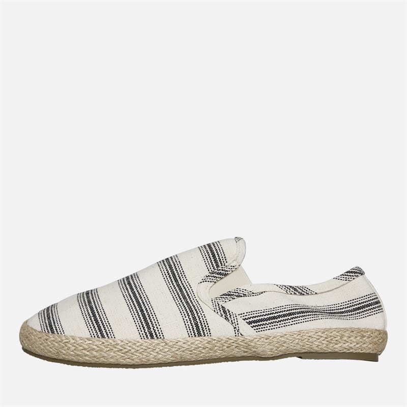 Brave Soul Mens Yacht Espadrilles Cream/Black - Image 1