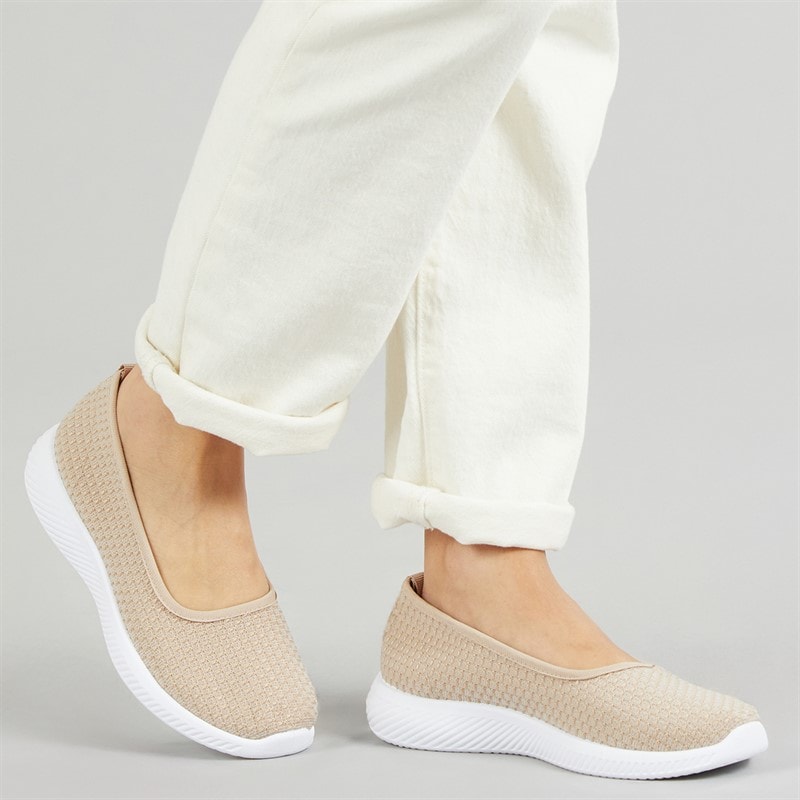 Brave Soul Womens Cali Slip On Shoes Nude