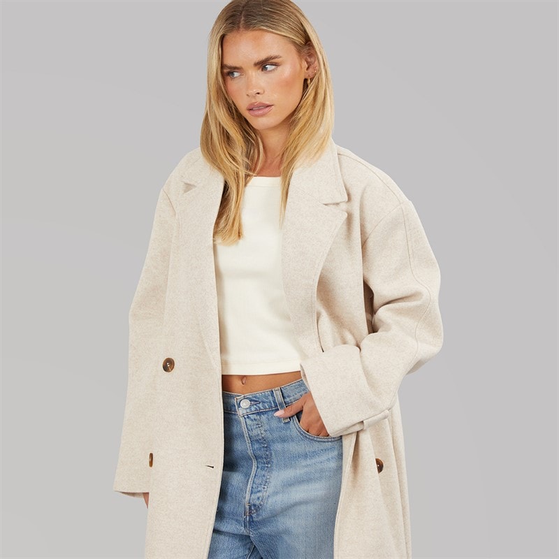 Womens Arnia Faux Wool Coat Camel - Image 3