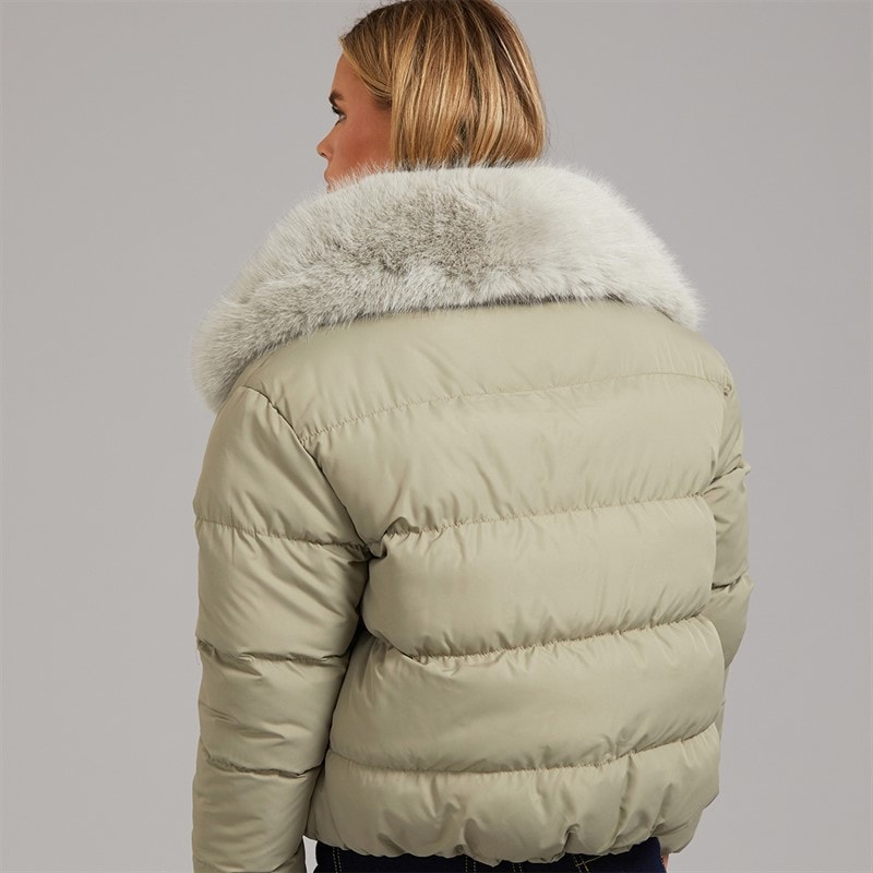 Womens Riha Short Puffer Jacket Sage Green - Image 3