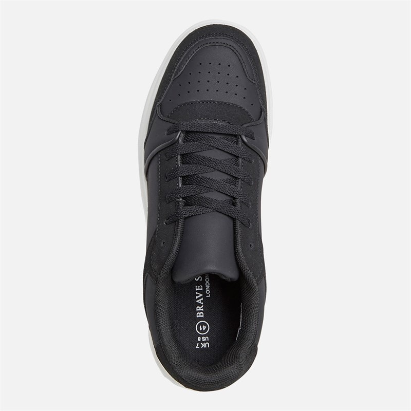 Mens Jax PU Trainers Black - Image 4