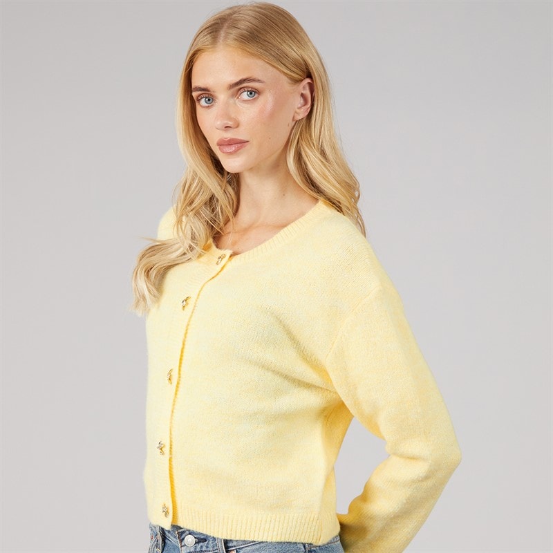 Brave Soul Womens Eva Raglan Cardigan Yellow