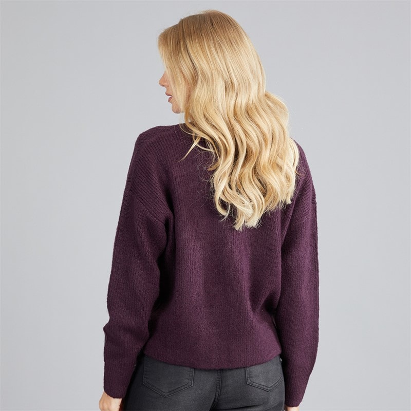 Womens Daffie Soft Knit Cardigan Plum - Image 2