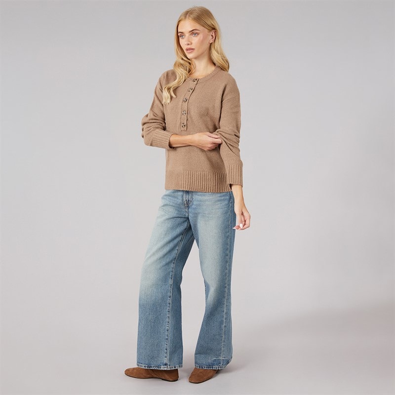 Womens Keaton Crew Neck Jumper Mink - Image 3