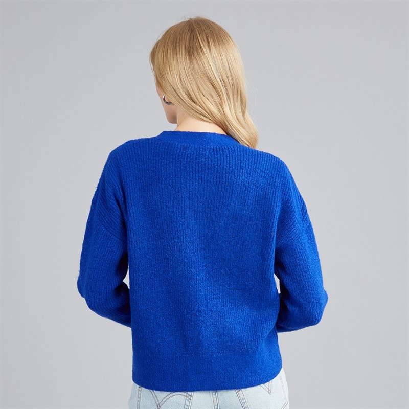 Womens Daffie Soft Knit Cardigan Electric Blue - Image 2