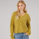 Womens Cloud Crew Neck Cardigan Moss