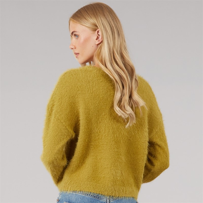 Womens Cloud Crew Neck Cardigan Moss - Image 2