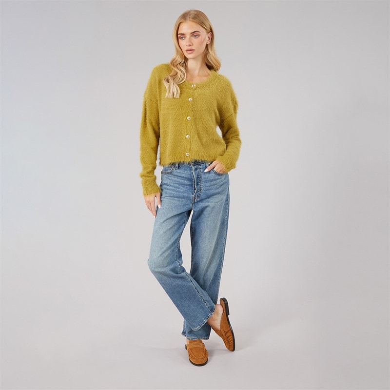 Womens Cloud Crew Neck Cardigan Moss - Image 3