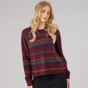 Womens Sian Crew Neck Jumper Cherry/Multi Stripe