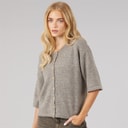 Womens Marshal Short Sleeve Cardigan Mocha
