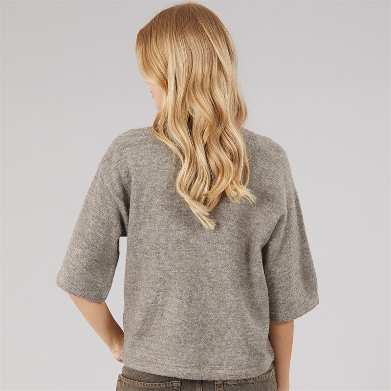 Womens Marshal Short Sleeve Cardigan Mocha - Image 2