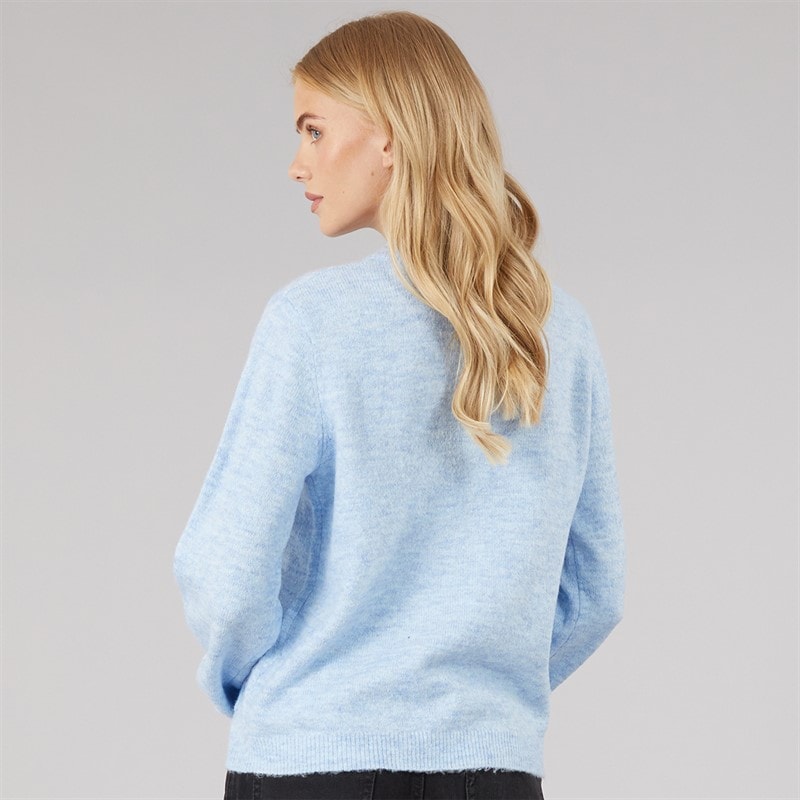 Womens Ostrich Crew Neck Cardigan Blue - Image 2